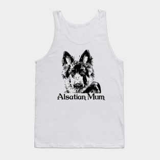 Alsatian Mum Black Print Artwork Tank Top